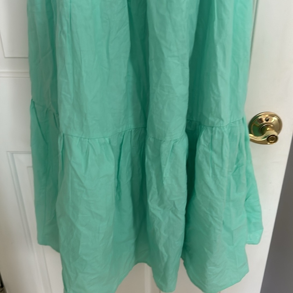 Green Puff Sleeve Dress - Picture 3 of 8